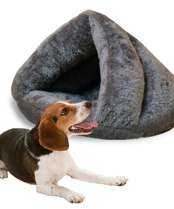 Triangular Cat Kennel Warm Thicken Mongolian Yurt Pet Dogs Cats House Size: L, 45×45×33cm, Size: L