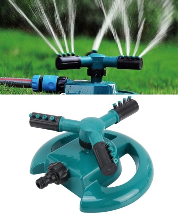 Garden Automatic Rotating Nozzle 360 Degree Rotary Automatic Sprinkler Garden Lawn Watering Nozzle Irrigation Nozzle with 3/4 inch Water Hose Connector