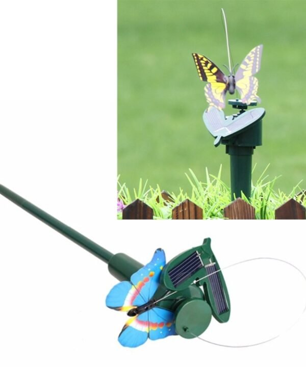 Solar Powered Electric Rotating Butterfly Hummingbird Decorative Fly Simulation Butterfly Pet Funny Toy Gardening Pastoral Decoration Toys