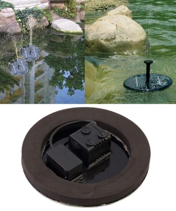 Solar Powered Water Pump Garden Fountain Floating Panel Watering Pond Kit for Waterfalls Water Display Park Pool Decoration Fountain, Diameter: 16cm