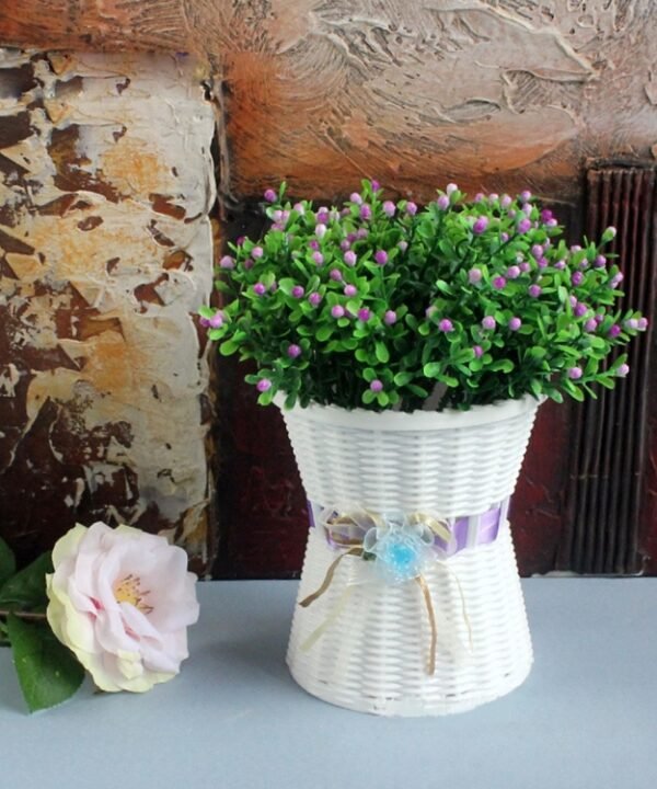 Plastic Flower Pots Medium Size Flower Pots Fashion Balcony Garden Plant Planter Home Decoration, Ribbon Random Color Delivery