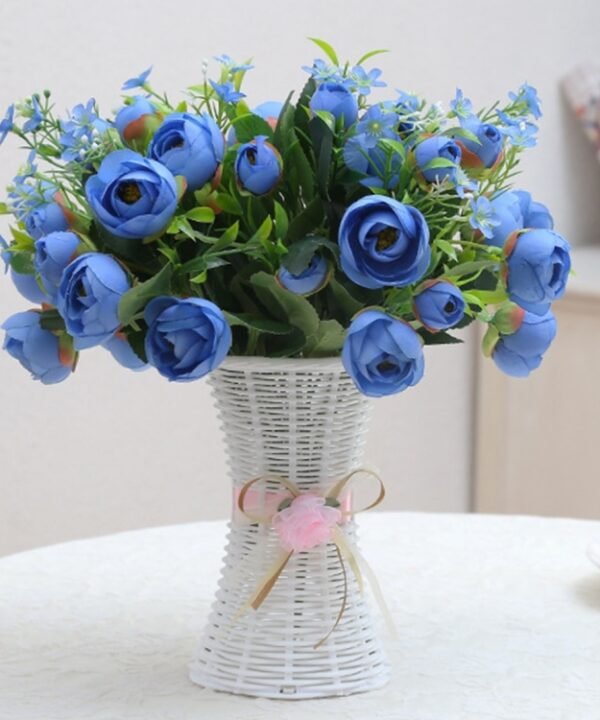 Plastic Flower Pots Medium Size Flower Pots Fashion Balcony Garden Plant Planter Floral Vase Home Decoration, Ribbon Random Color Delivery