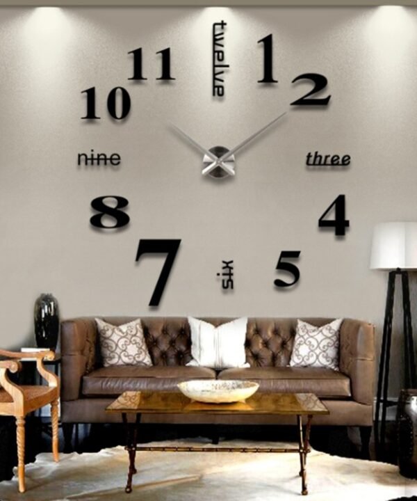 Creative 3D Mirror DIY Wall Sticker Clock, Size: 120*120cm, Size: 120*120cm(Black), Size: 120*120cm(Blue), Size: 120*120cm(Red), Size: 120*120cm(White), Size: 120*120cm(Yellow)