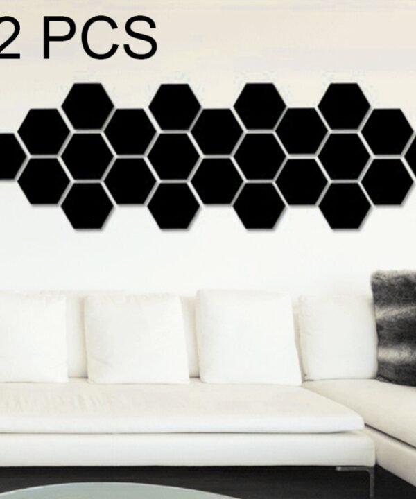 12 PCS 3D Hexagonal Mirror Wall Stickers Set, Size: 4*4cm, Size: 4*4cm (Black), Size: 4*4cm (Gold), Size: 4*4cm (Silver)
