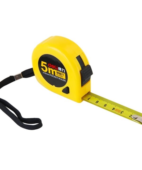 deli Retractable Ruler Measuring Tape Portable Pull Ruler Mini Tape Measure, Length: 5m