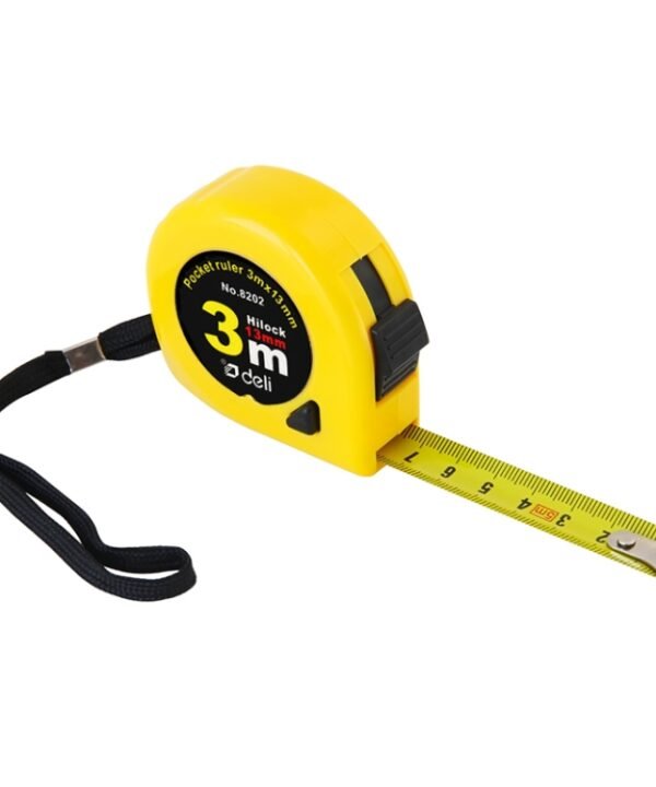 deli Retractable Ruler Measuring Tape Portable Pull Ruler Mini Tape Measure, Length: 3m