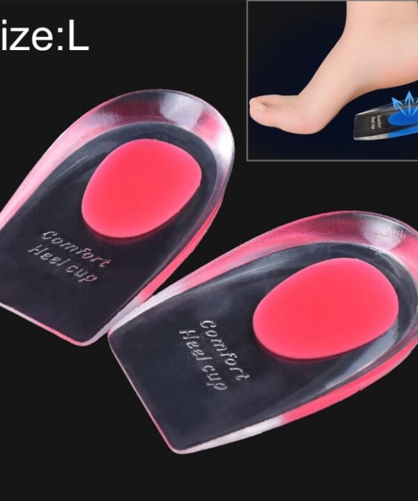 1 Pair Women Silicone Gel Comfort Heel Cups Pads Half Pads, Size: L