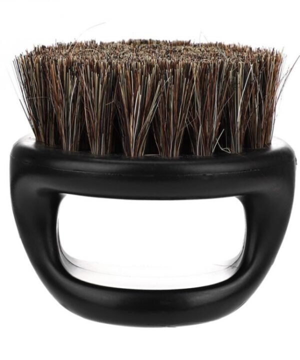 Men Ring Design Portable Boar Brush Black ABS Haircut Cleaning Shaving Brush