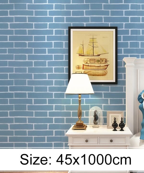 Creative PVC Autohesion Brick Decoration Wallpaper Stickers Bedroom Living Room Wall Waterproof Wallpaper Roll, Size: 45 x 1000cm