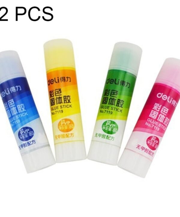 2 PCS School Supplies Solid Glue High Viscosity Color Without Formaldehyde Solid Glue, Random Color Delivery
