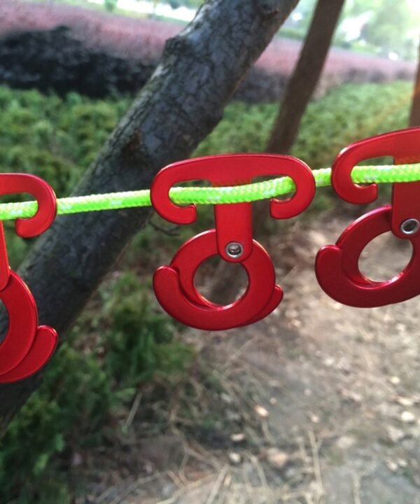3pcs Aluminum Alloy Climbing Outdoor Hiking Camping Rope Hanger Hook Tent Light Hanging Buckle