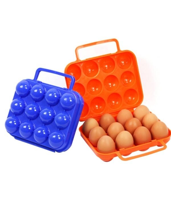 Outdoor Portable 12 Grid Egg Storage Case Holder Tray Carrier Crush-proof Break-proof Protection for Picnic Outdoor Hiking, Random Color Delivery