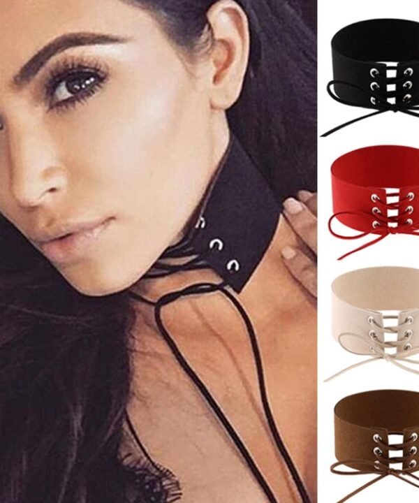 2 PCS Simple Personality Punk Sexy Bound Collar Fashion Velvet Collar Bone Necklace, Random Color Delivery