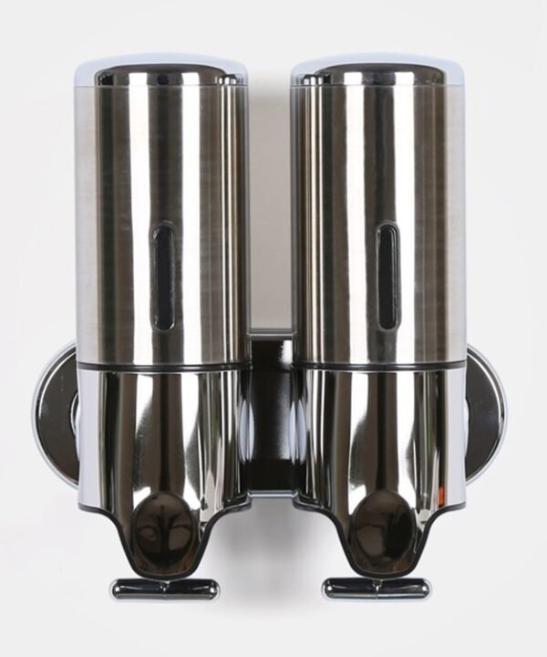 Dual Hotel Shower Manual Dispenser Wall Mounted Washing Liquid Shampoo Soap Bottle, Capacity: 1000ml, 1000ml/Stainless Steel