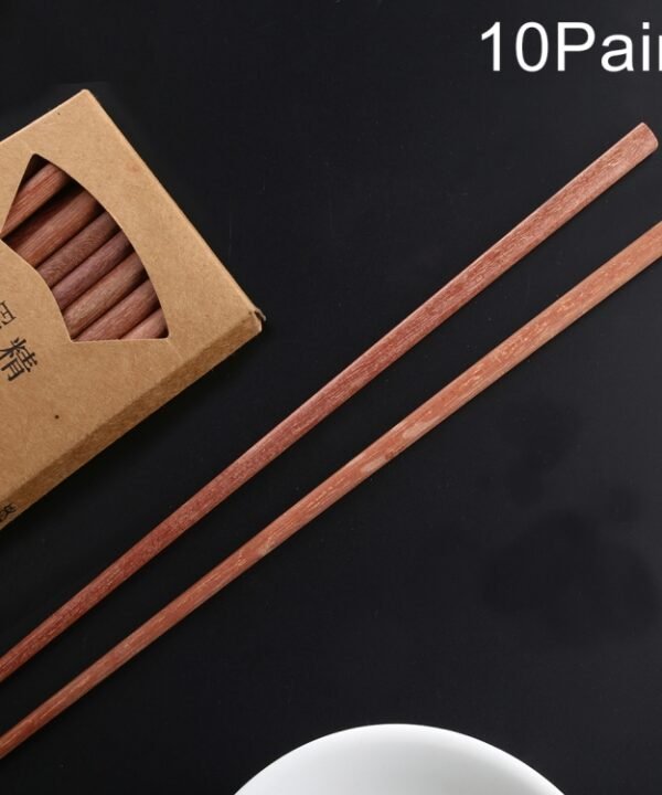 10 Pairs Natural Red Sandal Wood Non-slip Chopsticks
