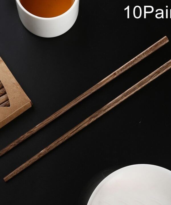 10 Pairs Natural Wenge Non-slip Chopsticks