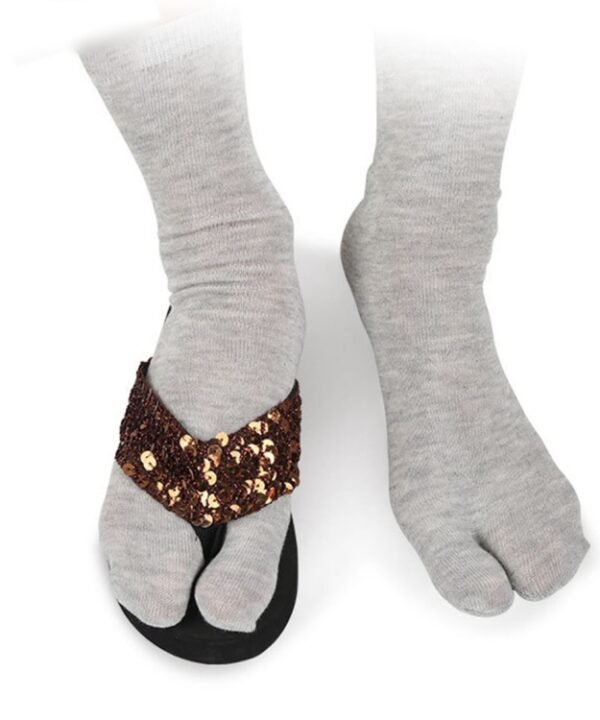 1 Pair Geta Socks Hallux Valgus Correction Two Toe Socks for Men / Women, Random Color Delivery
