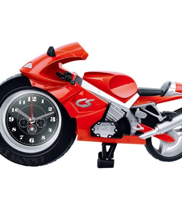 Creative Artistic Motorcycle Alarm Clock Desk Clock Model for Household Shelf Decorations