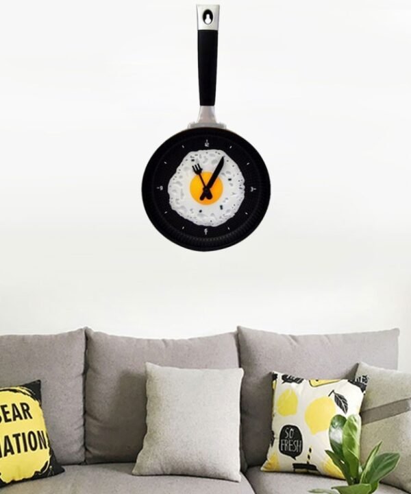 Fried Egg Pan Shape Creative Living Room Decorative Wall Clock