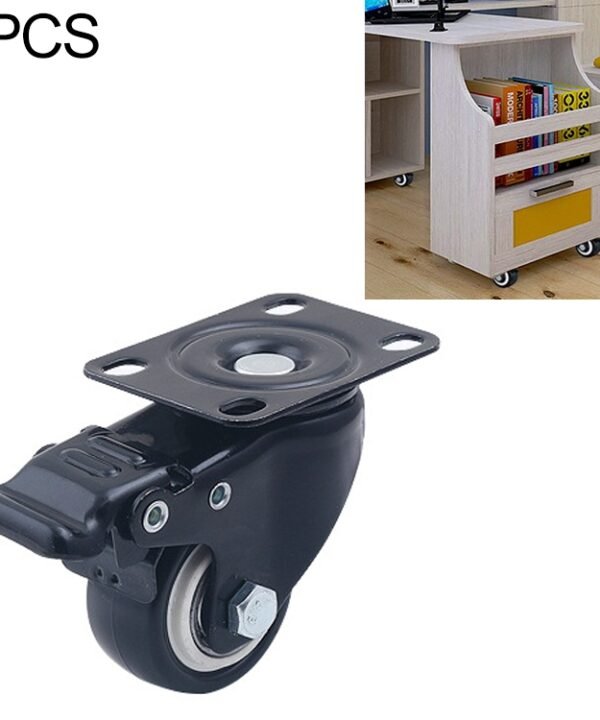 2 PCS 2 inch Furniture Cabinet Coffee Table Silent Universal Brake Wheel