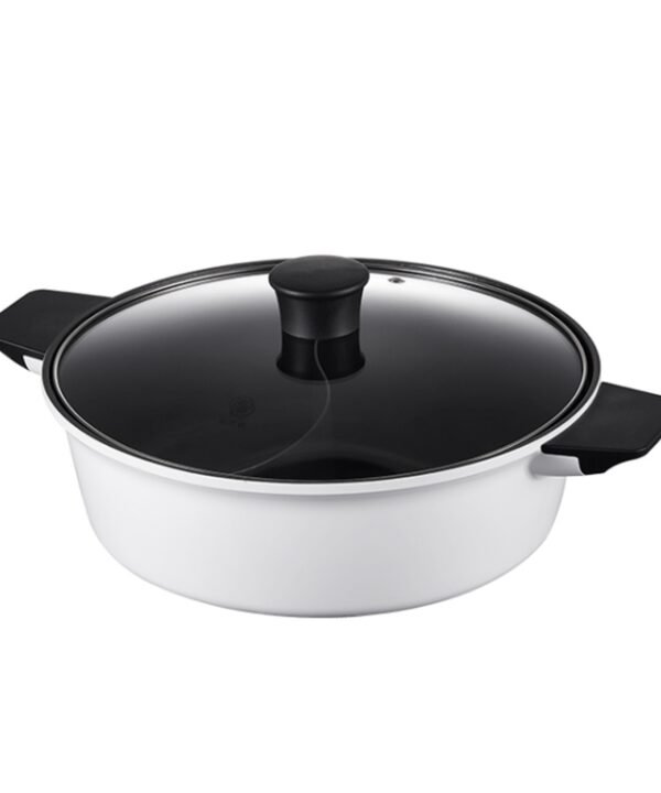 Original Xiaomi Zhiwu Soup Pot Household 4L Non-stick Food Stockpot Aluminum Alloy Electric Hot Pot(White)