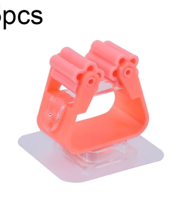 5pcs Wall-mounted Mop Storage Hooks No-stick Stick Kitchen Bathroom Brush Storage Tools