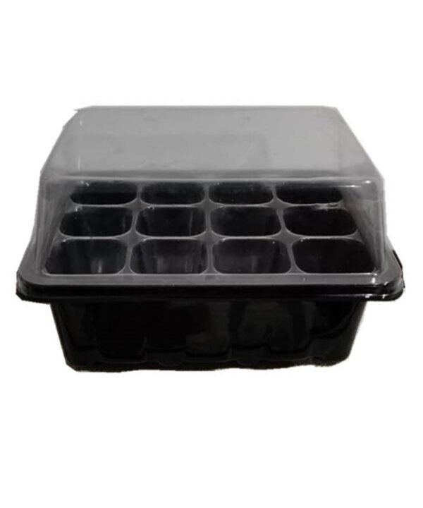 Seedling Tray Sprout Plate 12 Holes Nursery Pots Tray Lids Box For Gardening Bonsai Mini Greenhouse Nursery Plate, 12 Holes, 5pcs 12 Holes