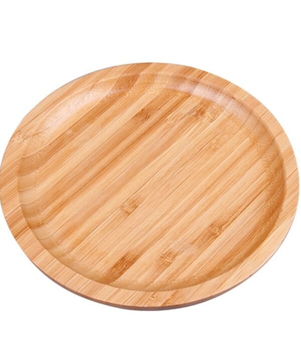 Household Creative Simple Round Bamboo Tea Tray Mini Tea Table, Diameter: 25cm