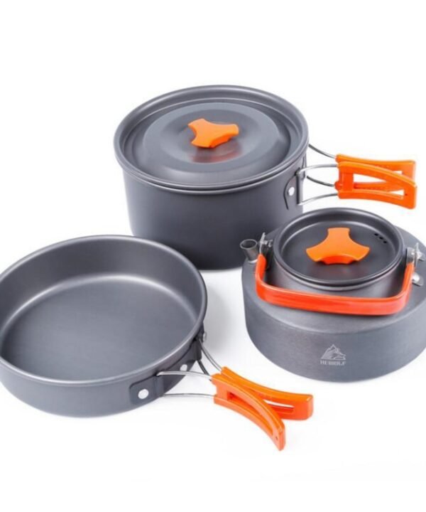 Hewolf 1692 Outdoor Camping Tableware Pots Cookwear Set for 2-3 Person