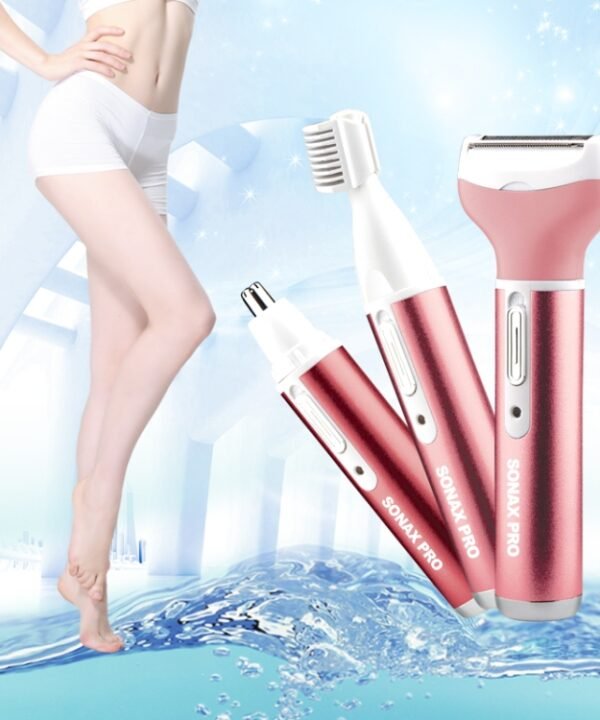 220V 3 In 1  Water Proof Rechargeable Vibrissa Eyebrows Trimmer Body Hair Denuding Machine Set, EU Plug
