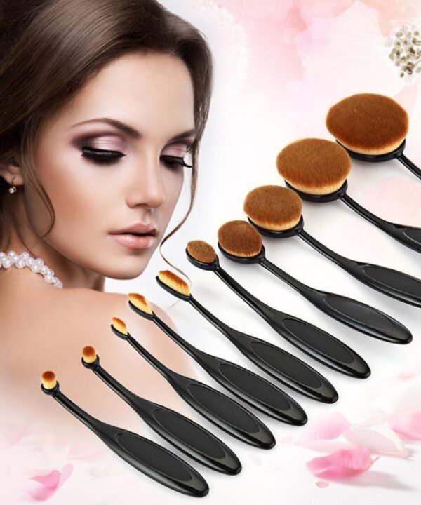10 PCS Toothbrush Style Handle Makeup Brush Eyebrow Brush Set