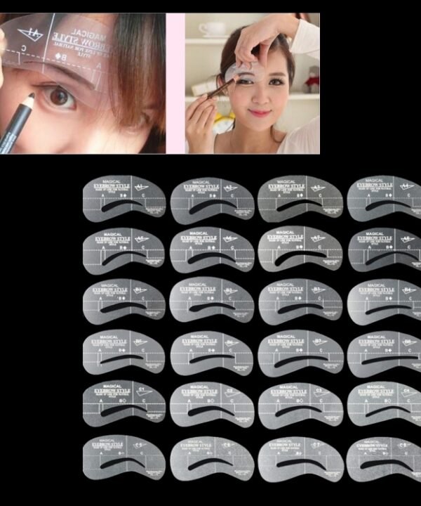 24 in 1 Eyebrow Stencil Shape Template Tools