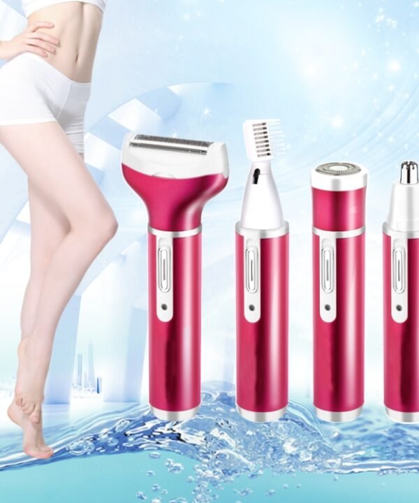 4 In 1  USB Rechargeable Vibrissa Eyebrows Trimmer Body Hair Denuding Machine Set with USB Cable, 4 In 1