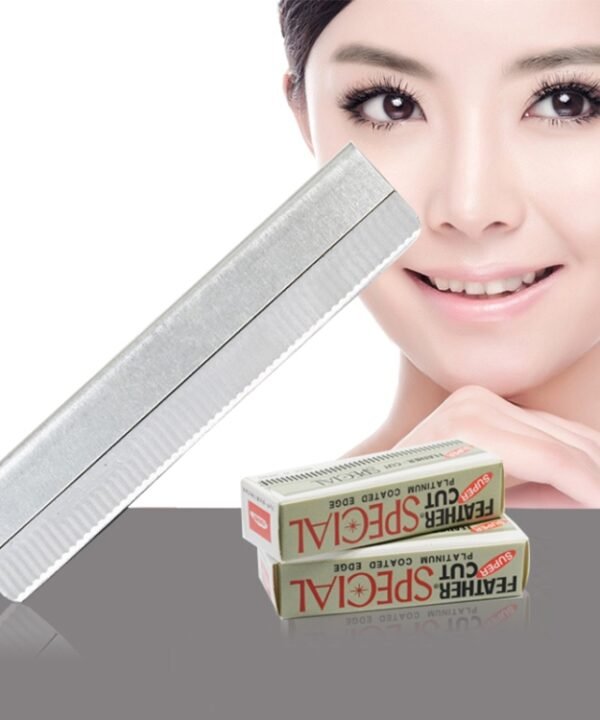 10 PCS Professional Hairdressing Tools Scraper Blade Eyebrow Trimmer Shaving Scratching Hair Feather Blade(Silver)