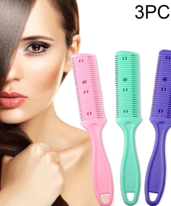 3pcs Hair Tools Double-sided Knife Hair Comb Hair Bangs Trimmer Thinning Device Hair Clipper,  Random Color Delivery, 2, 1, 10 PCS Random Color Delivery