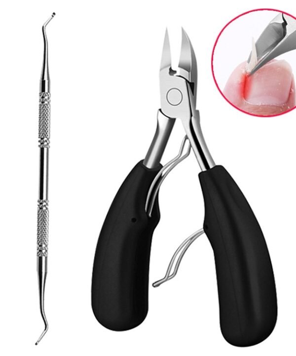 2 in 1 Nail Clipper for Paronychia Stainless Steel Olecranon Nail Nipper & Ingrown Nail Lifter, Nail Clipper + Ingrown Nail Lifter (Black), Nail Clipper + Ingrown Nail Lifter (Red)