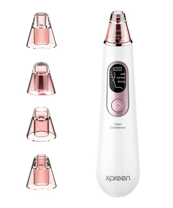 Xpreen Rechargeable Pore Cleanser Home Facial Beauty Device with LED Screen & 4 Probes