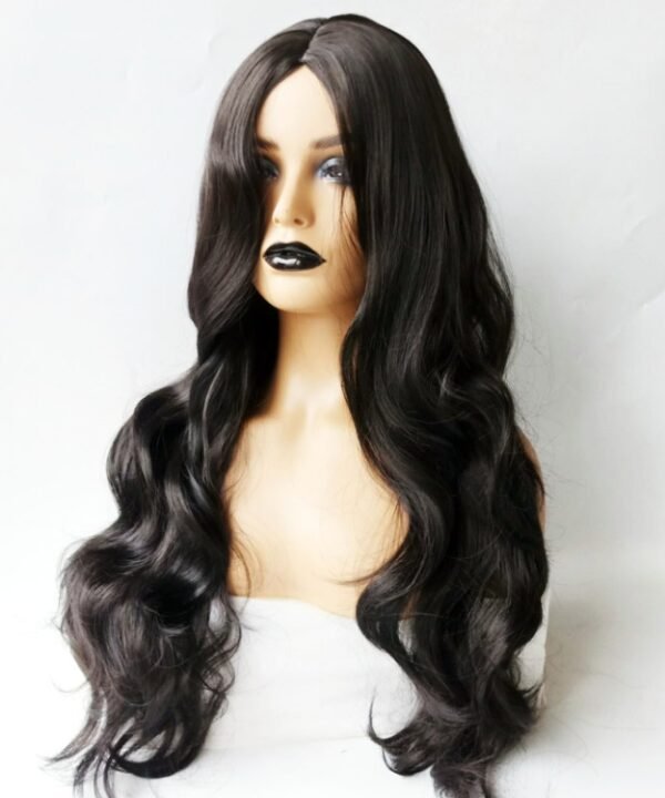 Centre-parted Big Curve Long Curls Wig Chemical Fiber Hair Full Headgear for Women