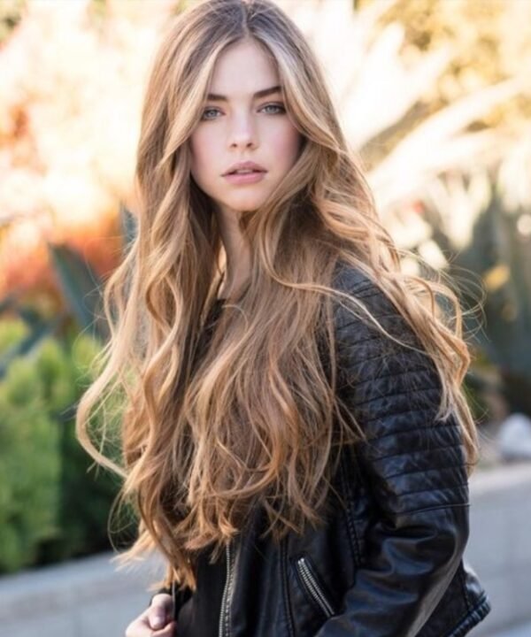 Gradient Color Long Curly Hair Wig Headgear for Women