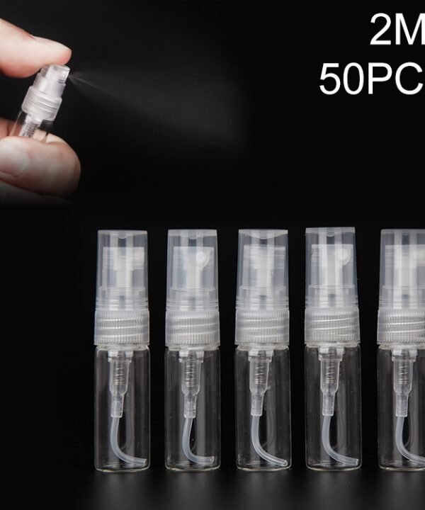 50 PCS Perfume Bottle Spray Bottle Perfume Bottle Empty Bottle, Capacity:2ML (Transparent)