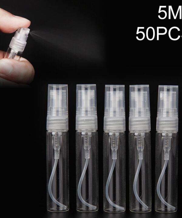 50 PCS Perfume Bottle Spray Bottle Perfume Bottle Empty Bottle, Capacity:5ML (Transparent)