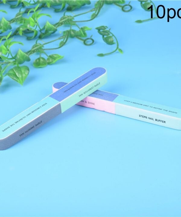 10pcs Seven Sided Polishing Bar Nail File Buffers Polisher for Fingernails and Toenails