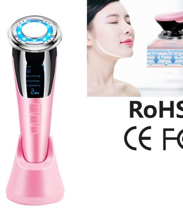 BLK-D818 Facial Beauty Instrument Hot and Cold Color Skin Rejuvenation Instrument EMS Micro Current Beauty Introduction Instrument, BLK-D818  (Pink), BLK-D818  (White)