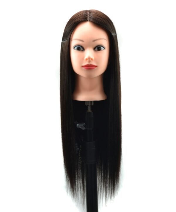 Practice Disc Hair Braided Mannequin Head Wig Styling Trimming Head Model, Black, Grey, Marron, Purple, Beige, Sky Blue, Yellow, Brown