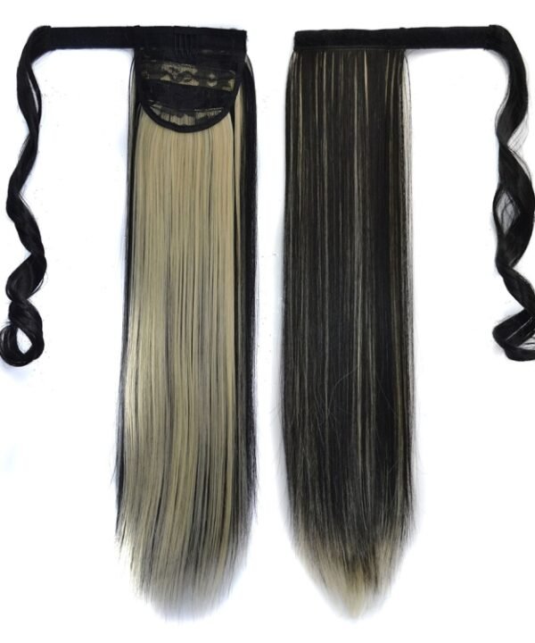 1BH613# Invisible Seamless Bandage-style  Wig Long Straight Hair Wig Ponytail