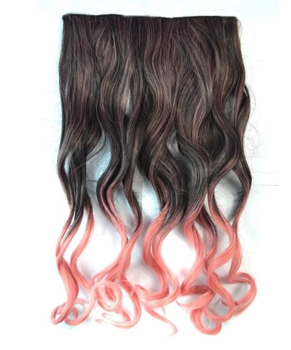 One-piece Seamless Hair Extension Piece Color Gradient Large Wave Long Curling Clip Type Hairpiece