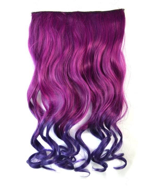 One-piece Seamless Hair Extension Piece Color Gradient Large Wave Long Curling Clip Type Hairpiece