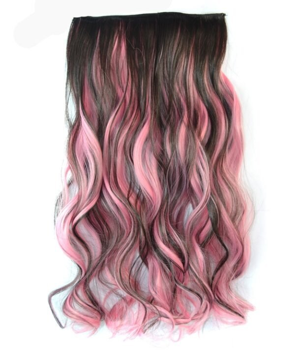 One-piece Seamless Hair Extension Piece Color Gradient Large Wave Long Curling Clip Type Hairpiece