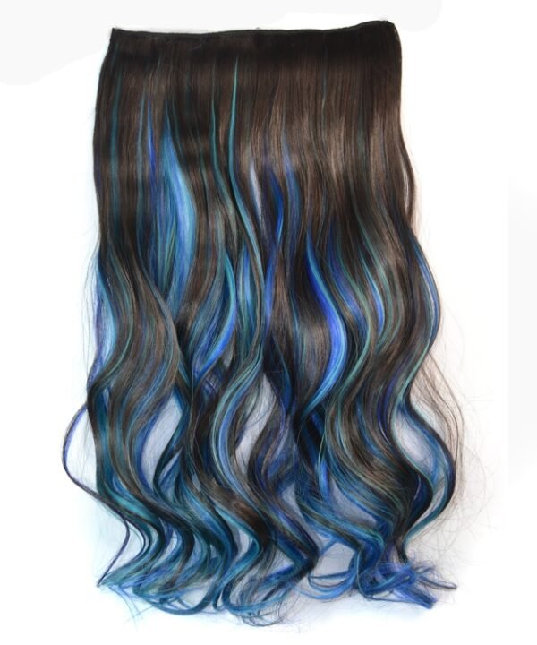 One-piece Seamless Hair Extension Piece Color Gradient Large Wave Long Curling Clip Type Hairpiece