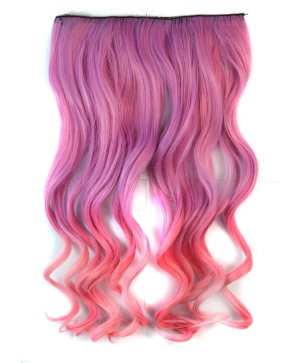 One-piece Seamless Hair Extension Piece Color Gradient Large Wave Long Curling Clip Type Hairpiece